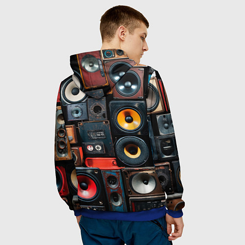 Мужская толстовка Audio speaker / 3D-Синий – фото 4