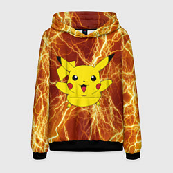 Толстовка-худи мужская Pikachu yellow lightning, цвет: 3D-черный