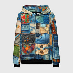 Мужская толстовка Vanguard denim patchwork - ai art