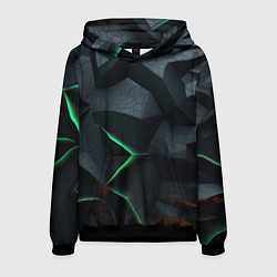 Мужская толстовка Green dark abstract geometry style