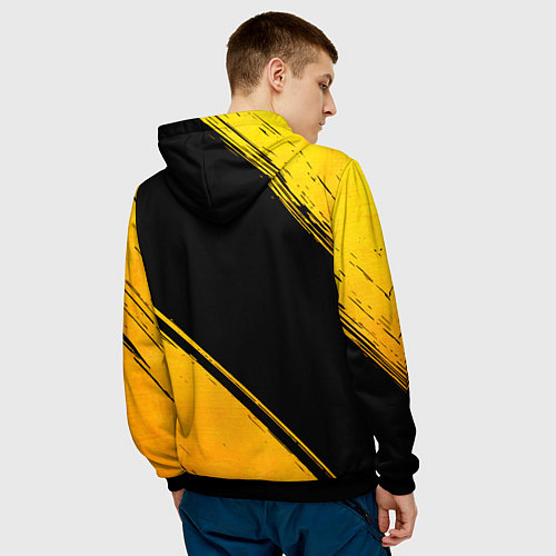 Мужская толстовка Monaco - gold gradient вертикально / 3D-Черный – фото 4
