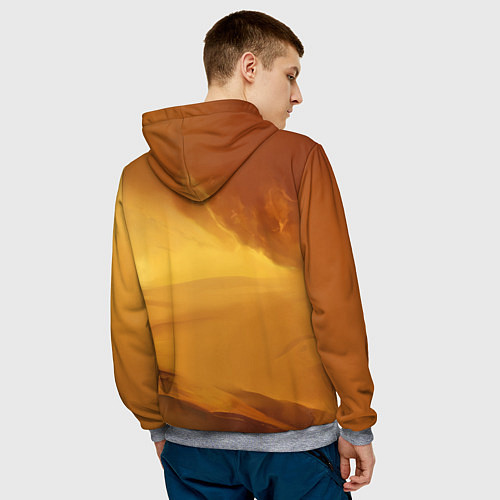 Мужская толстовка Дюна - пустыня / 3D-Меланж – фото 4