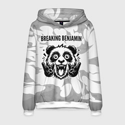 Мужская толстовка Breaking Benjamin рок панда на светлом фоне