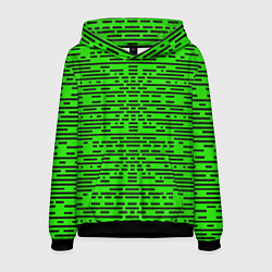 Мужская толстовка Чёрные полосы на зелёном фоне