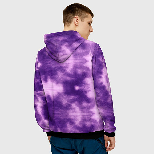 Мужская толстовка Фиолетовый тайдай / 3D-Черный – фото 4