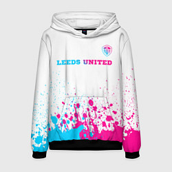 Мужская толстовка Leeds United neon gradient style посередине