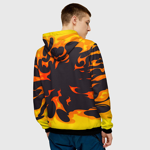 Мужская толстовка Five Finger Death Punch рок панда и огонь / 3D-Черный – фото 4
