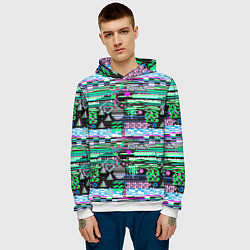 Толстовка-худи мужская Abstract color pattern, цвет: 3D-белый — фото 2