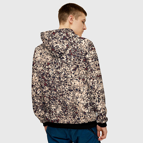 Мужская толстовка Абстракция земляной с красным / 3D-Черный – фото 4