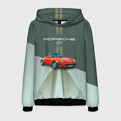 Толстовка-худи мужская Porsche спортивный немецкий автомобиль, цвет: 3D-черный