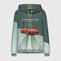 Толстовка-худи мужская Porsche спортивный немецкий автомобиль, цвет: 3D-меланж