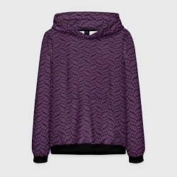Толстовка-худи мужская Тёмный фиолетовый волнистые полосы, цвет: 3D-черный