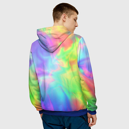 Мужская толстовка Яркий тай-дай абстракция / 3D-Синий – фото 4