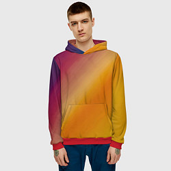 Толстовка-худи мужская Абстракция солнечный луч, цвет: 3D-красный — фото 2