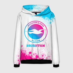 Толстовка-худи мужская Brighton neon gradient style, цвет: 3D-черный