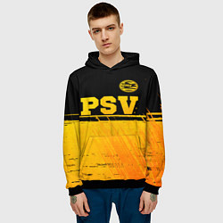 Толстовка-худи мужская PSV - gold gradient посередине, цвет: 3D-черный — фото 2