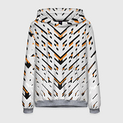 Мужская толстовка Чёрные и жёлтые полосы на белом фоне