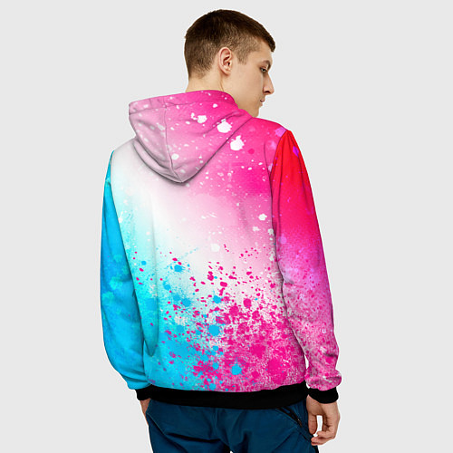 Мужская толстовка Bayern neon gradient style посередине / 3D-Черный – фото 4