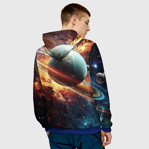 Мужская толстовка Большая планета / 3D-Синий – фото 4