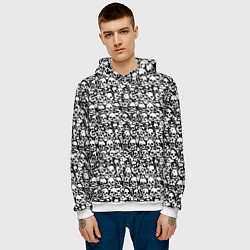 Толстовка-худи мужская Very much skulls, цвет: 3D-белый — фото 2
