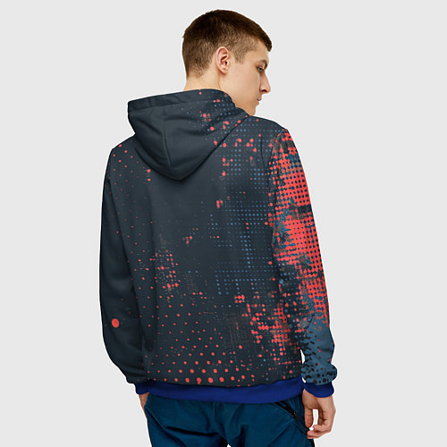 Мужская толстовка Брызги краски на стену / 3D-Синий – фото 4