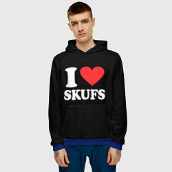 Толстовка-худи мужская I love skufs, цвет: 3D-синий — фото 2