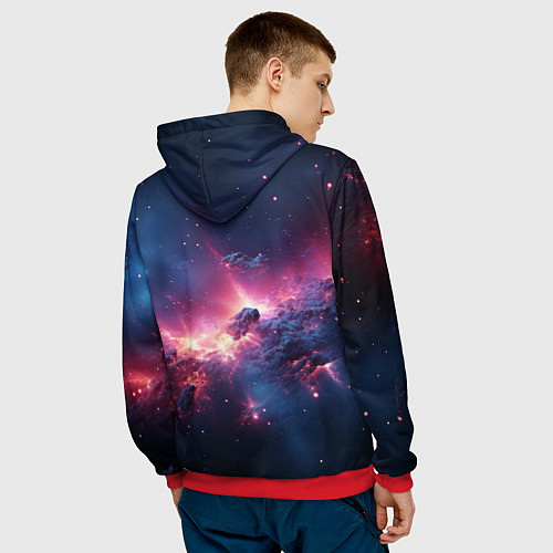 Мужская толстовка Взрыв в космосе / 3D-Красный – фото 4