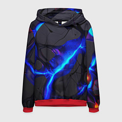 Мужская толстовка Темный синий неон из разлома плит