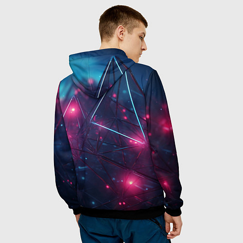 Мужская толстовка Конструкция с ярким свечением / 3D-Черный – фото 4