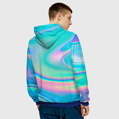 Мужская толстовка Неоновый бензин / 3D-Синий – фото 4