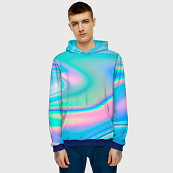 Толстовка-худи мужская Неоновый бензин, цвет: 3D-синий — фото 2