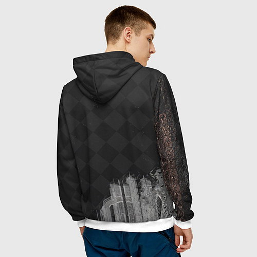 Мужская толстовка Инверсия девушки в шлеме / 3D-Белый – фото 4