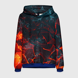 Мужская толстовка Темная абстракция с разломом красных плит