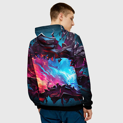 Мужская толстовка Абстрактные краски во взрыве / 3D-Черный – фото 4
