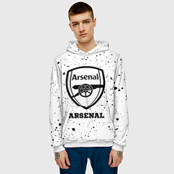 Толстовка-худи мужская Arsenal sport на светлом фоне, цвет: 3D-белый — фото 2