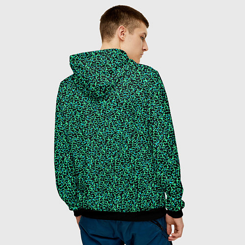 Мужская толстовка Пёстрый чёрно-сине-зелёный / 3D-Черный – фото 4