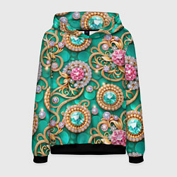 Мужская толстовка Ювелирные бирюзовые украшение с золотом и бриллиан