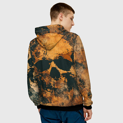 Мужская толстовка Гранжевые черепа / 3D-Черный – фото 4