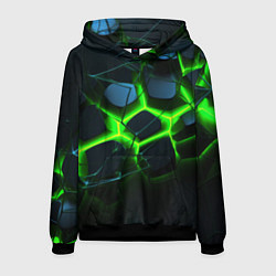 Мужская толстовка Зеленый неон и разлом плит
