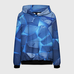 Мужская толстовка Синие ледяные плиты с разломом
