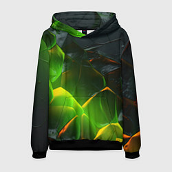 Мужская толстовка Зеленая абстрактная неоновая текстура
