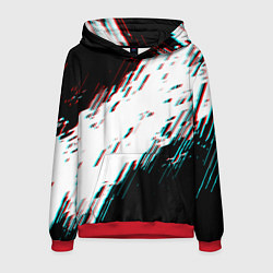 Толстовка-худи мужская Glitch effect, цвет: 3D-красный