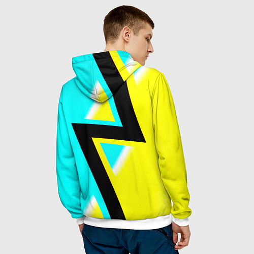 Мужская толстовка Real madrid fc geometry / 3D-Белый – фото 4