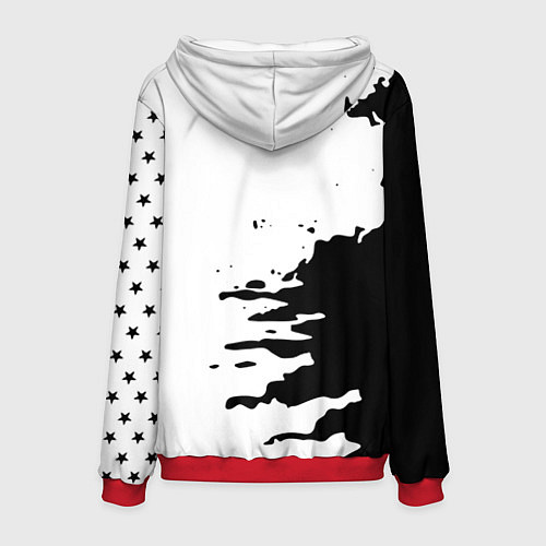 Мужская толстовка Россия герб звёзды в красках / 3D-Красный – фото 2