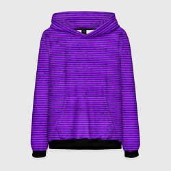 Толстовка-худи мужская Сочный фиолетовый в полоску, цвет: 3D-черный