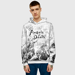 Толстовка-худи мужская Angels of Death white graphite, цвет: 3D-белый — фото 2