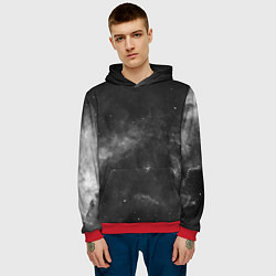 Толстовка-худи мужская Монохромный космос, цвет: 3D-красный — фото 2