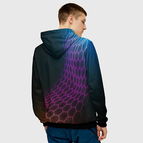 Мужская толстовка Exeed neon hexagon / 3D-Черный – фото 4
