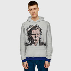 Толстовка-худи мужская Нарисованный Патрик Бэйтман, цвет: 3D-синий — фото 2