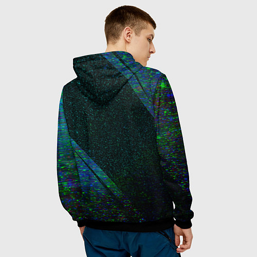 Мужская толстовка Deftones glitch blue / 3D-Черный – фото 4